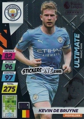 Sticker Kevin De Bruyne - English Premier League 2021-2022. Adrenalyn XL Plus n. 6 - Panini