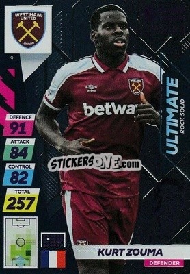 Sticker Kurt Zouma - English Premier League 2021-2022. Adrenalyn XL Plus n. 9 - Panini
