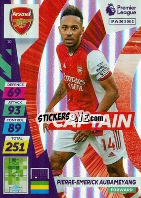 Sticker Pierre-Emerick Aubameyang - English Premier League 2021-2022. Adrenalyn XL Plus - Panini