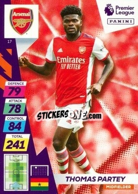 Sticker Thomas Partey - English Premier League 2021-2022. Adrenalyn XL Plus n. 17 - Panini