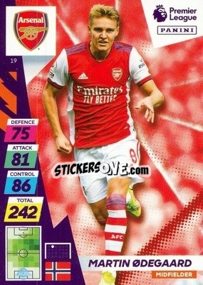 Sticker MartinOdegaard - English Premier League 2021-2022. Adrenalyn XL Plus n. 19 - Panini