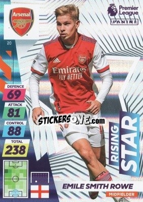 Figurina Emile Smith-Rowe - English Premier League 2021-2022. Adrenalyn XL Plus - Panini