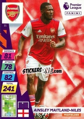 Sticker Ainsley Maitland-Niles - English Premier League 2021-2022. Adrenalyn XL Plus n. 21 - Panini