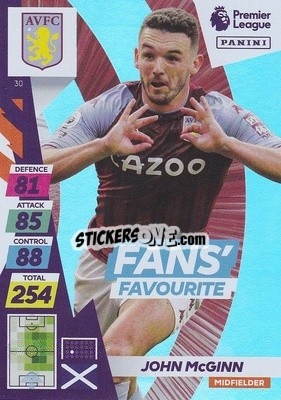 Sticker John McGinn - English Premier League 2021-2022. Adrenalyn XL Plus n. 30 - Panini