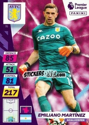 Sticker Emiliano Martínez - English Premier League 2021-2022. Adrenalyn XL Plus - Panini