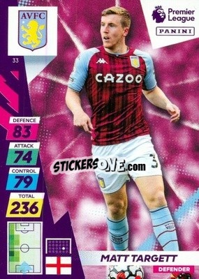 Cromo Matt Targett - English Premier League 2021-2022. Adrenalyn XL Plus n. 33 - Panini