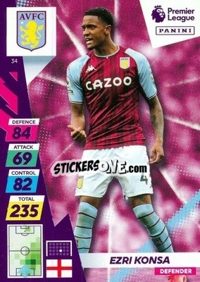 Sticker Ezri Konsa - English Premier League 2021-2022. Adrenalyn XL Plus - Panini