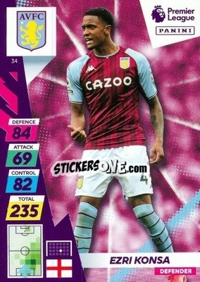Cromo Ezri Konsa - English Premier League 2021-2022. Adrenalyn XL Plus n. 34 - Panini