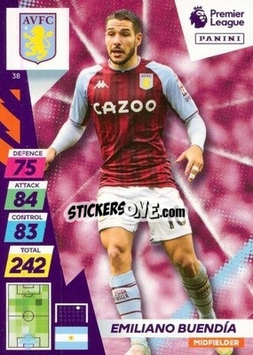 Sticker Emiliano Buendía - English Premier League 2021-2022. Adrenalyn XL Plus n. 38 - Panini