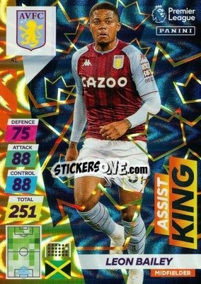 Sticker Leon Bailey - English Premier League 2021-2022. Adrenalyn XL Plus n. 41 - Panini