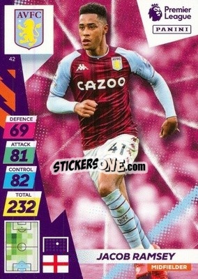 Figurina Jacob Ramsey - English Premier League 2021-2022. Adrenalyn XL Plus - Panini