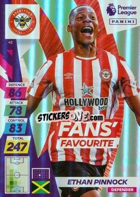 Sticker Ethan Pinnock - English Premier League 2021-2022. Adrenalyn XL Plus n. 48 - Panini