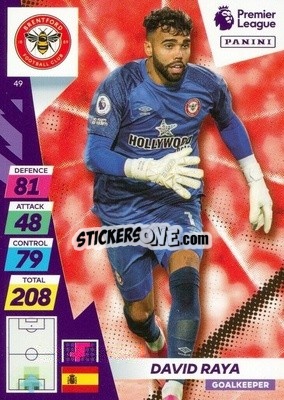 Sticker David Raya - English Premier League 2021-2022. Adrenalyn XL Plus n. 49 - Panini