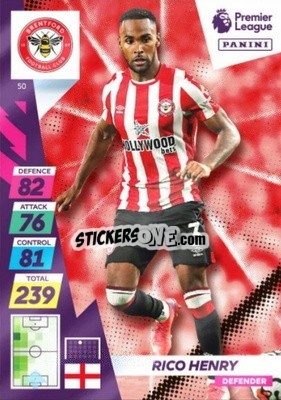 Sticker Rico Henry - English Premier League 2021-2022. Adrenalyn XL Plus - Panini