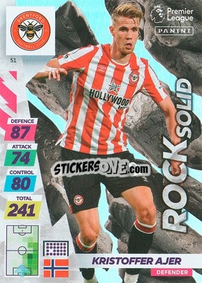 Sticker Kristoffer Ajer - English Premier League 2021-2022. Adrenalyn XL Plus n. 51 - Panini