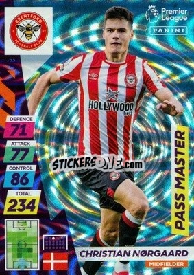 Sticker Christian NOrgaard - English Premier League 2021-2022. Adrenalyn XL Plus - Panini
