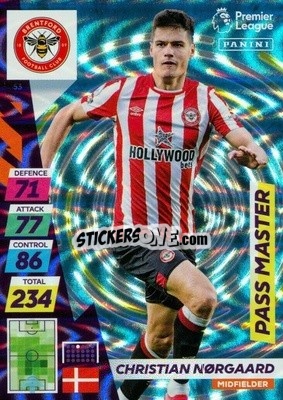 Figurina Christian NOrgaard - English Premier League 2021-2022. Adrenalyn XL Plus - Panini