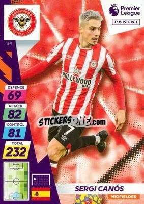 Sticker Sergi Canós - English Premier League 2021-2022. Adrenalyn XL Plus n. 54 - Panini