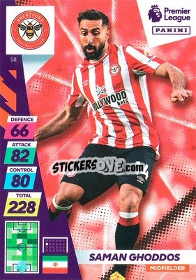 Sticker Saman Ghoddos - English Premier League 2021-2022. Adrenalyn XL Plus - Panini