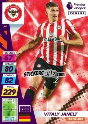 Sticker Vitaly Janelt - English Premier League 2021-2022. Adrenalyn XL Plus n. 60 - Panini