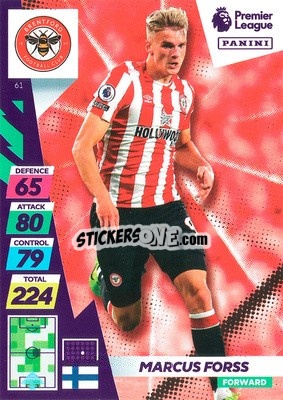 Sticker Marcus Forss - English Premier League 2021-2022. Adrenalyn XL Plus n. 61 - Panini
