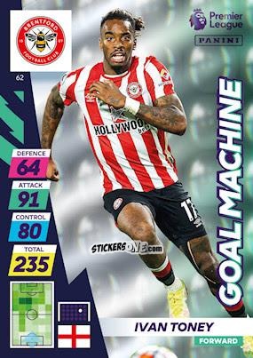 Cromo Ivan Toney - English Premier League 2021-2022. Adrenalyn XL Plus n. 62 - Panini