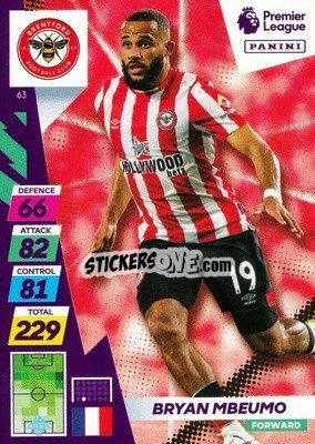 Sticker Bryan Mbeumo - English Premier League 2021-2022. Adrenalyn XL Plus - Panini
