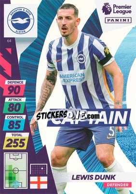 Sticker Lewis Dunk - English Premier League 2021-2022. Adrenalyn XL Plus n. 64 - Panini