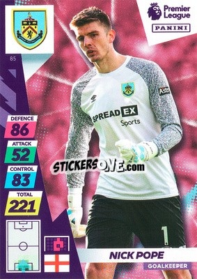 Sticker Nick Pope - English Premier League 2021-2022. Adrenalyn XL Plus - Panini