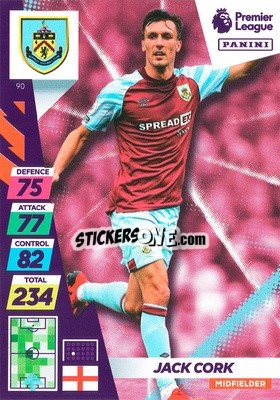 Sticker Jack Cork - English Premier League 2021-2022. Adrenalyn XL Plus - Panini