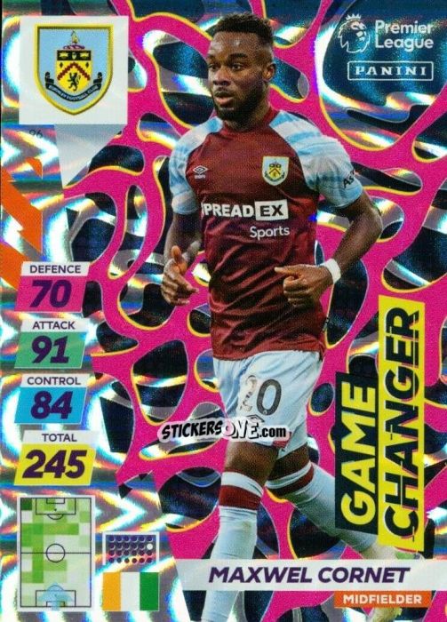 Sticker Maxwel Cornet - English Premier League 2021-2022. Adrenalyn XL Plus n. 96 - Panini