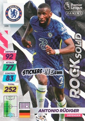 Sticker Antonio Rüdiger - English Premier League 2021-2022. Adrenalyn XL Plus n. 104 - Panini