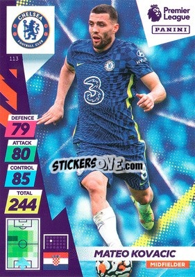 Sticker Mateo Kovacic - English Premier League 2021-2022. Adrenalyn XL Plus n. 113 - Panini