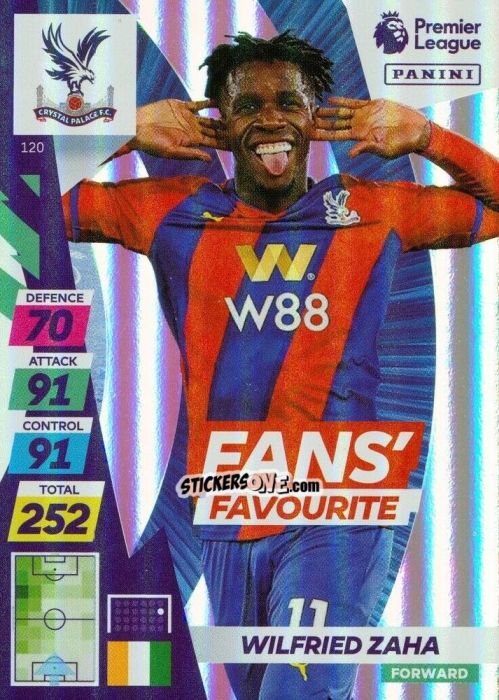 Figurina Wilfried Zaha - English Premier League 2021-2022. Adrenalyn XL Plus n. 120 - Panini