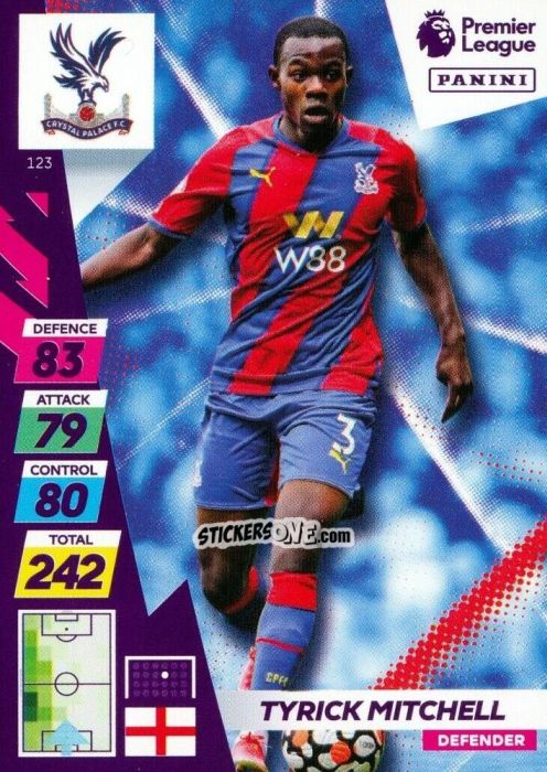 Figurina Tyrick Mitchell - English Premier League 2021-2022. Adrenalyn XL Plus n. 123 - Panini