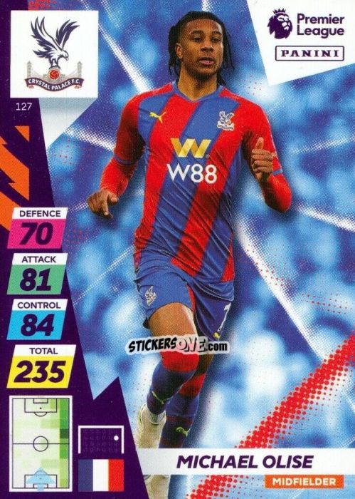 Cromo Michael Olise - English Premier League 2021-2022. Adrenalyn XL Plus n. 127 - Panini