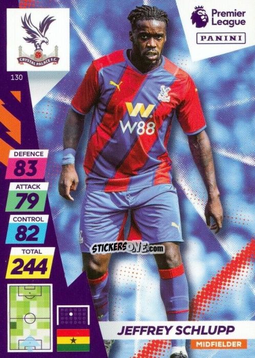 Sticker Jeffrey Schlupp - English Premier League 2021-2022. Adrenalyn XL Plus n. 130 - Panini