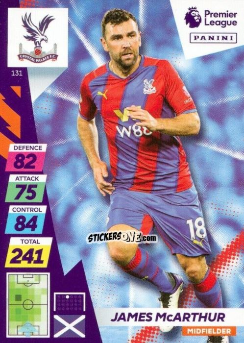 Sticker James McArthur - English Premier League 2021-2022. Adrenalyn XL Plus n. 131 - Panini