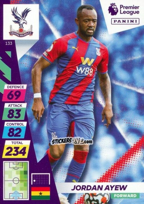 Figurina Jordan Ayew - English Premier League 2021-2022. Adrenalyn XL Plus n. 133 - Panini