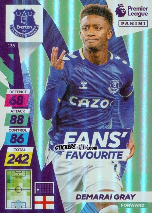Sticker Demarai Gray - English Premier League 2021-2022. Adrenalyn XL Plus n. 138 - Panini