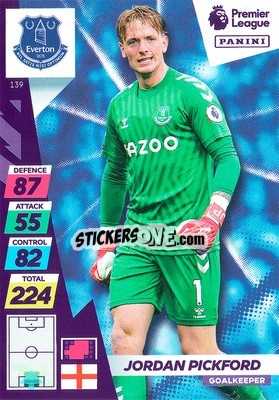 Sticker Jordan Pickford - English Premier League 2021-2022. Adrenalyn XL Plus - Panini