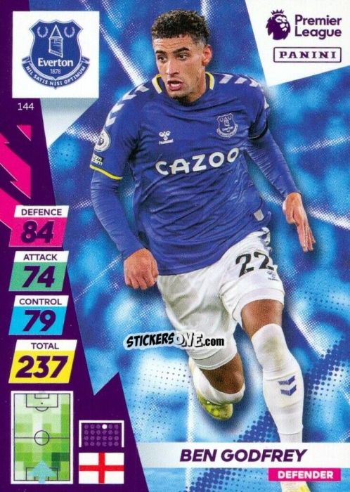 Cromo Ben Godfrey - English Premier League 2021-2022. Adrenalyn XL Plus n. 144 - Panini