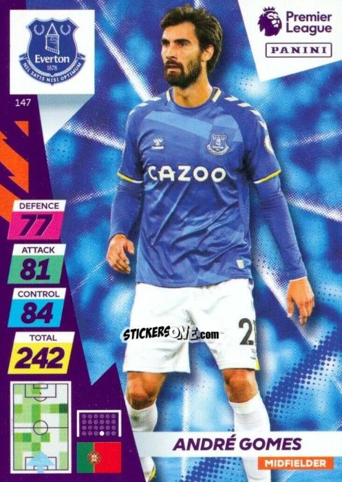 Sticker André Gomes - English Premier League 2021-2022. Adrenalyn XL Plus n. 147 - Panini