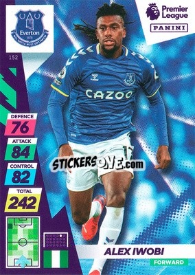 Figurina Alex Iwobi - English Premier League 2021-2022. Adrenalyn XL Plus - Panini