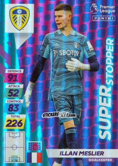 Figurina Illan Meslier - English Premier League 2021-2022. Adrenalyn XL Plus n. 157 - Panini