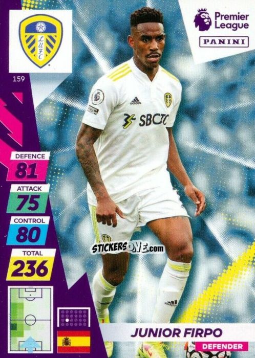 Sticker Junior Firpo - English Premier League 2021-2022. Adrenalyn XL Plus n. 159 - Panini
