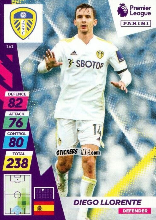 Sticker Diego Llorente - English Premier League 2021-2022. Adrenalyn XL Plus n. 161 - Panini