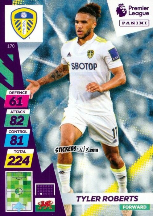 Figurina Tyler Roberts - English Premier League 2021-2022. Adrenalyn XL Plus n. 170 - Panini