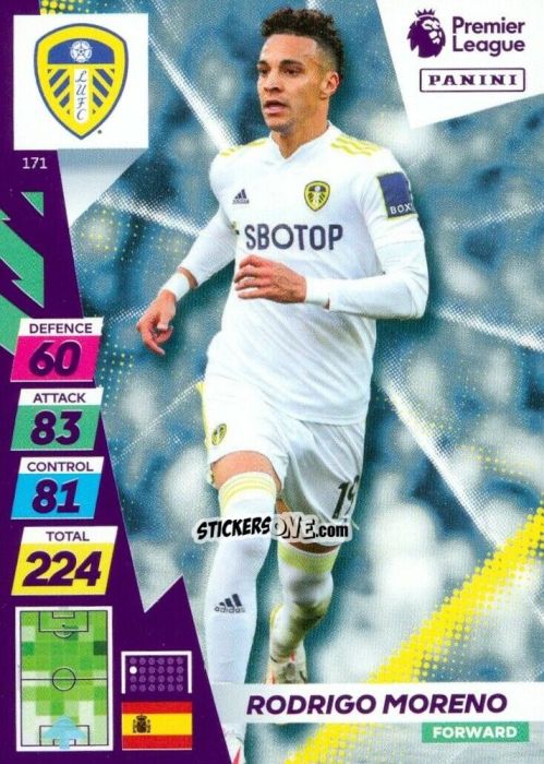 Sticker Rodrigo Moreno - English Premier League 2021-2022. Adrenalyn XL Plus n. 171 - Panini