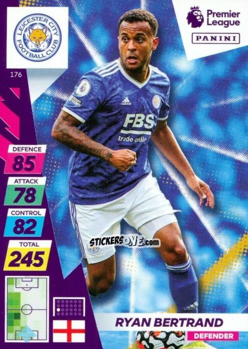 Sticker Ryan Bertrand - English Premier League 2021-2022. Adrenalyn XL Plus n. 176 - Panini